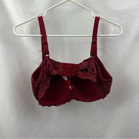 Victoria Secret Women Bra 38DD Red Violet Lace Dream Angels Lined Demi Underwire - Picture 6 of 16